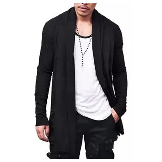 Blusas De Frio Cardigan Masculino Kimono Sobretudo Swag (as2, alpha, m, regular, regular, Preto)