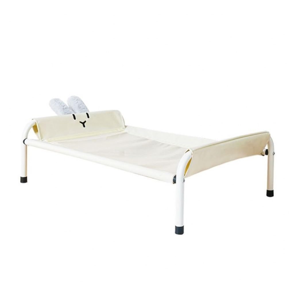 Cama For Mascotas Cama de campamento for perros, perrera pequeña de verano, cama for perros extraíble y lavable, cama for gatos específica for mascotas Cama Perro Elevada(Beige,M-71*51*24.5)