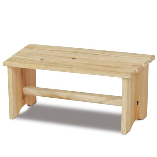 VIRSUS Sgabello Poggiapiedi in Legno Naturale, Misura 35x17x15,5 cm, Panca Sgabellino da seduta per Esterno, Poggiapiedi da scrivania per ufficio, casa, giardino -4824