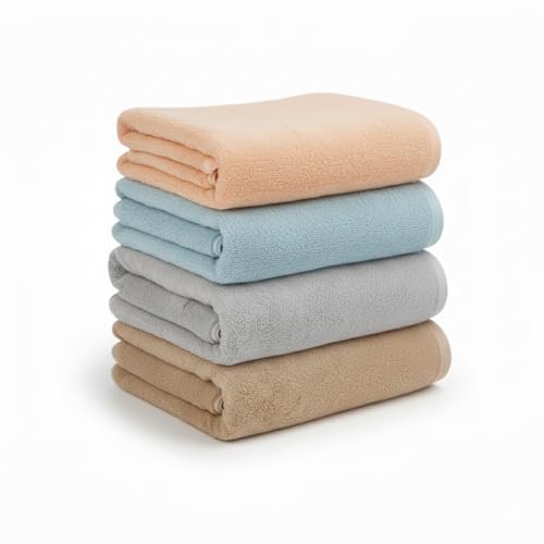 Image of Dribble Coral Fleece Weft Knitting 400 GSM Hand Towel 40x60 cm | Ultra Soft, Quick Dry, Highly Absorbent | Lightweight & Skin-Friendly Towel for Bathroom, Gym & Travel, Multicolor, Pack of 4