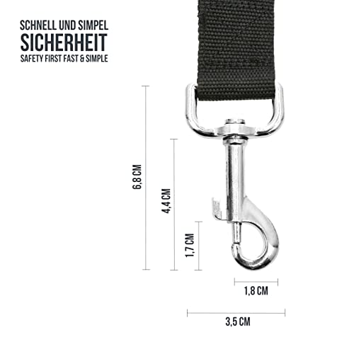 Lantelme Hunde Auto Sicherheitsgurt Adapter extra stark Gurtadapter ausziehbar bis 60cm Farbe schwarz für Autogurt KFZ Wohnmobil Fahrzeug 4913