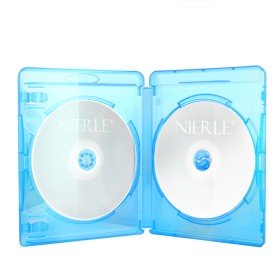 Amaray Boitiers double Blu-ray, 15 mm, Machine-pack-quality, Transparent, Bleu, 50 pièces