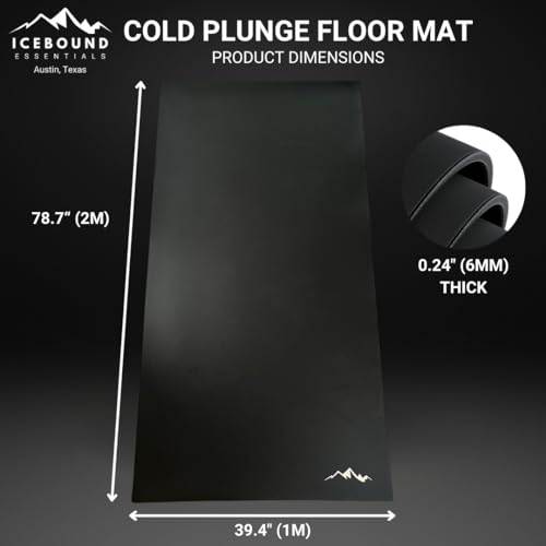 Cold Plunge Floor Mat – Recycled Rubber 80” x 40” – Protective Ice Bath Mat – Accessories – Cold Plunge Mat - Performance Pad by Icebound Essentials