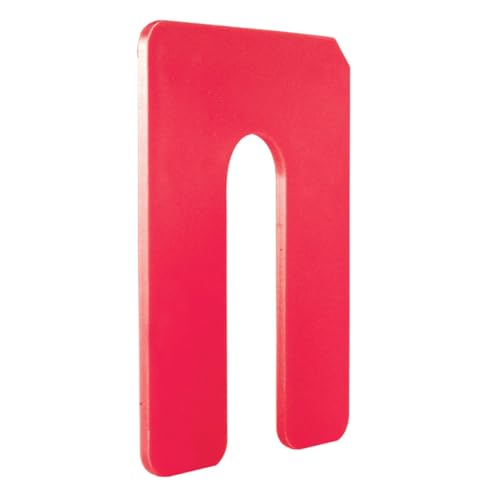Image of CRL Red 1 /8 inch x 4 inch Jumbo Horseshoe Shims - 100 Pack