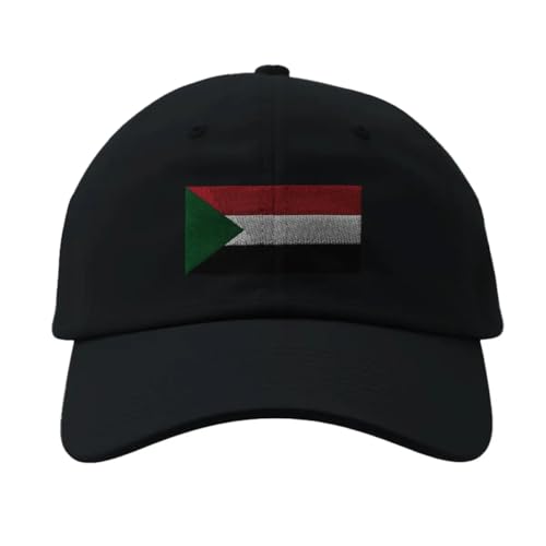 Casquette drapeau du Soudan noir chapeau brodé ajustable streetwear