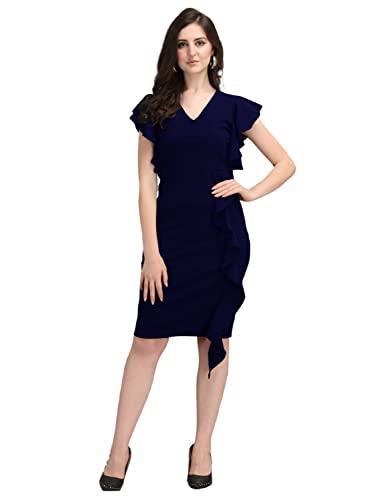 Image of Sheetal Associates Women's Short Sleeve V-Neck Bodycon Casual Mini Dress