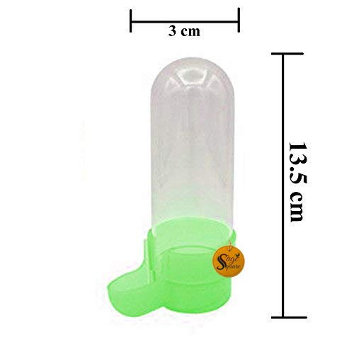 Sage Square Small Size Tube Shape Cage Food, Seed, Water Feeder Dispenser Cum Bowl with Removable Tray - No Spill No Mess (Random Color) (1 Piece) 4