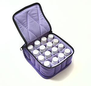 16-Bottle Essential Oil Carrying Cases Hold 5ml, 10ml and 15ml Bottles - Deep Purple with Lavender Interior - 4