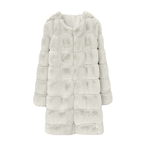 Women Warm Sherpa Jacket Faux Fur Coat Long Open Front Solid Shaggy Cardigan Fuzzy Long Sleeve Lapel Oversized Outerwear