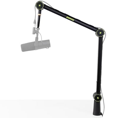 Shure by Gator Deluxe Articulating Desktop Podcasting Mic Boom Arm with Cable Management Channel; SH-BROADCAST1