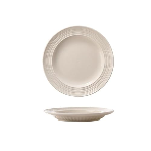 CAPIJIONG Nordic Style Simple - Juego de platos de cerámica cepillada de color blanco puro, juego de platos para el hogar, juego de vajilla para dibujar, bandeja poco profunda de 8 pulgadas CAPIJIONG Nordic Style Simple - Juego de platos de cerámica cepillada de color blanco puro, juego de platos para el hogar, juego de vajilla para dibujar, bandeja poco profunda de 8 pulgadas