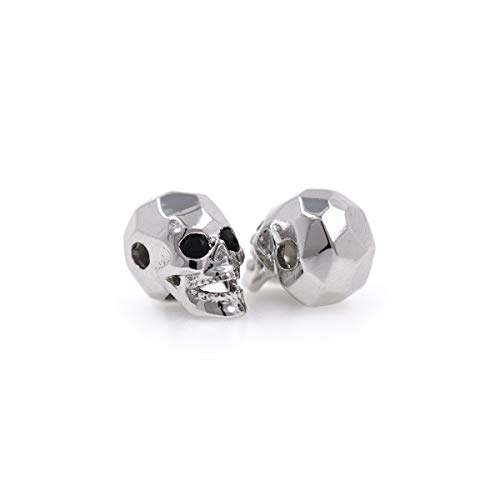 Charms Skull Head Beads for Men Original Bracelet DIY Jewelry Making 8x13mm (10Pcs Silver)