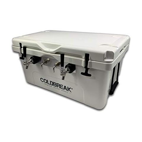 Coldbreak Jockey Box, 2 Taps, Roto Molded 60QT, Front Inputs, Stainless Steel Shanks, Includes Stainless Faucets (100' Coils) Cover