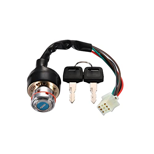 WOOSTAR 6 Fili Interruttore di Accensione con Chiave Acceso Spento 2 Posizione Sostituzione per 50cc 70cc 90cc 110cc 125cc 150cc 250cc 250cc Taotao Redcat Roketa Sunl ATV 4 Ruote Dirt Pit Bike Go Kart