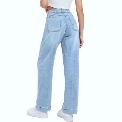 Womens Baggy Jeans Wide Leg Boyfriend Denim Pants Medium Rise Casual Jeans Full Length2