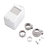 Elektrischer thermischer Stellantrieb zum Anschließen eines Wasserventils für ein Fußbodenheizungssystem zur Steuerung der Innentemperatur mit LCD-Bildschirmanzeige