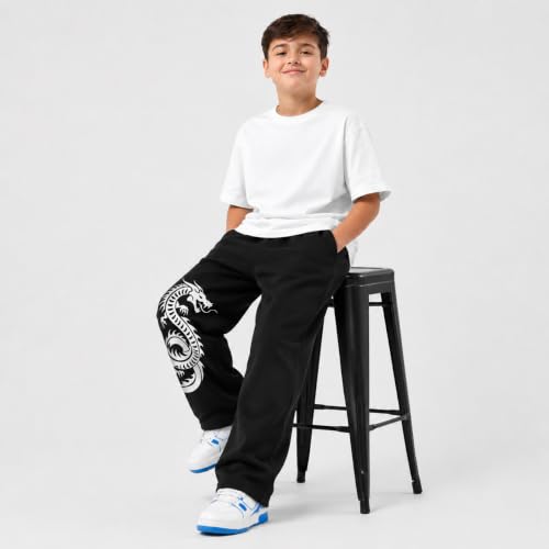 Image of Boys Baggy Cargo Pants | Cotton Blend Loose Fit Joggers | Elastic Waist Casual Trousers | Trendy Boys Streetwear