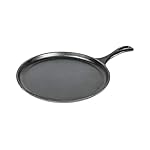 Lodge L9OG3 Cast Iron Round Griddle, Pre-Seasoned, 10.5-inch - Made in USA, Compatible with Stovetop, Oven, Grill & Campfire