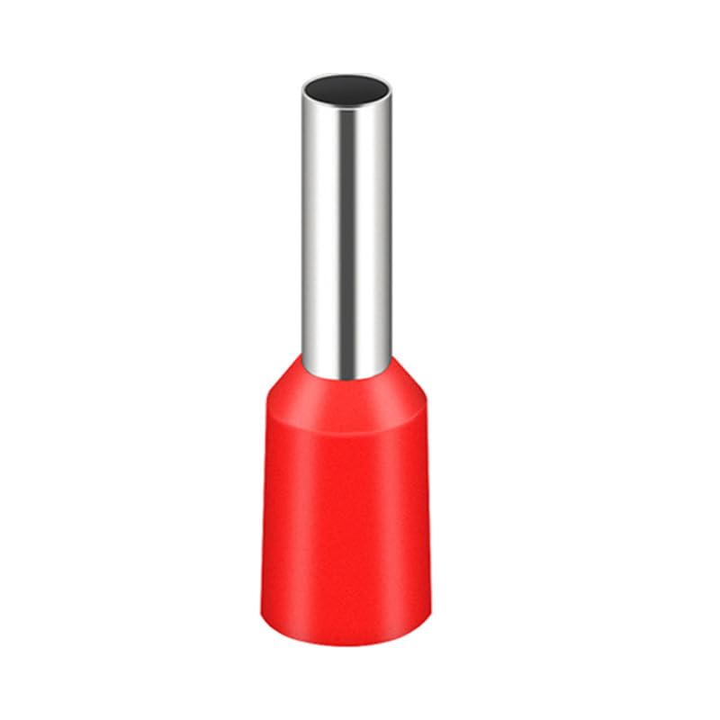 JOYELEC 380 pieces E1508 wire end ferrules 1.0 mm², red needle-shaped, partially insulated connection terminal, cable end ferrules for wire connection, tin-plated copper — image 1