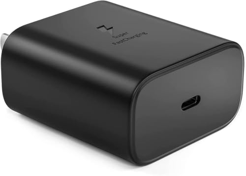 Image of Samsung Original 45W Super Fast Charger Compatible with Samsung S25 /S24 /S23 /S22 /S21 /S20 (Ultra /Plus /Fe), Note 20 /20+ /10 / Z Fold /Flip /S /A /F /M Series | Type C PD 3.0 Charger Combo,Black