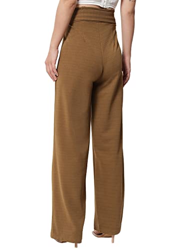 Image of KOTTY Women's High Rise Viscose Rayon Relaxed Fit Korean Trousers