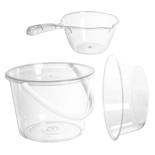 KOMBIUDA Water Bucket for Cleaning Large Plastic Round Bucket Set Handle Foot Wash Basin for Home Use