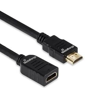 MediaRange HDMI Premium High Speed Ethernet-Verlängerungskabel 18 Gbps Ver 20 4k60Hz HDR 3D ARC 20m Schwarz