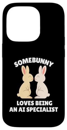 Somebunny Loves Being an AI スペシャリスト キュート イースター バニー ジョブ スマホケース iPhone 14 Pro 用