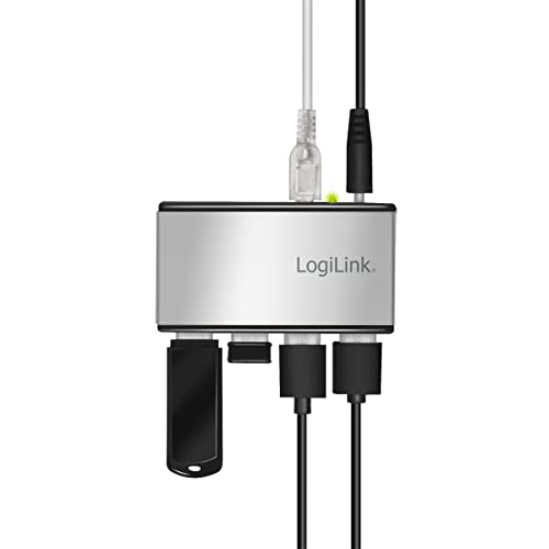 LogiLink Hub USB 2.0 a 4 porte con alloggiamento in alluminio e alimentatore incluso - Hub USB - Immagine 3
