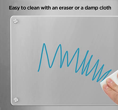 Jelofly Acrylic Magnetic Dry Erase Board For Fridge, 17 X 12 Inches Clear Set Of 2 Dry Erase Calendar For Refrigerator Includes 5 Color Markers #TOP4