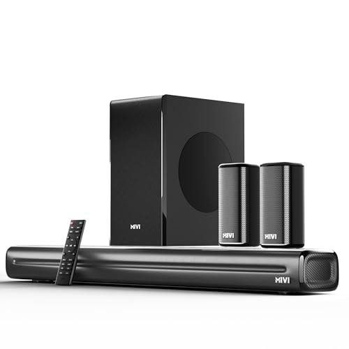 Image of Mivi Fort Hip-Hop 6000 Home Theatre [2025 Launch], 600 Watts Soundbar with cinematic sound, 5.1 Channel, Multiple EQ & Input Modes, BT v5.3, Remote Accessibility, Made in India Sound bar for TV