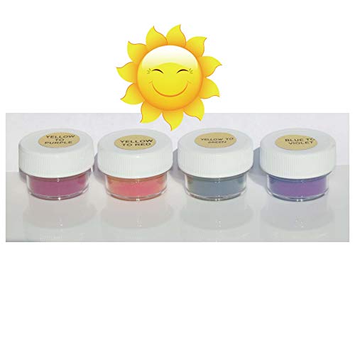 PhotoChromic Pigment Changes Colors When Exposed to Sunlight or UV Light, and reverts to its Original Color When Sunlight is Blocked. ((2g X 4 = 8g), Multicolor Samples)