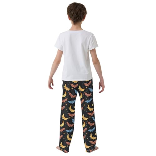 Pajama Bottoms, Pattern Of Colorful Bats Sleeping Pant Lounge Wear Pajamas Long Pants Sleepwear Pjs3