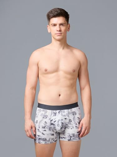 Image of TECHNOSPORT Men's Colorblock Trunks Underwear with ElastoLITE 4 Way Stretch Lightweight Breathable Moisture Wicking Soft Anti Odour Anti Microbial Comfort Fit Boxer Briefs Innerwear for Men