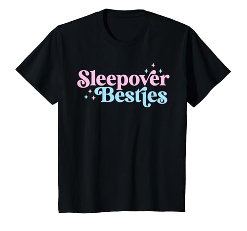 Sleepover Besties Slumber Squad Besties Girls Birthday Party T-Shirt, Youth, Black, Medium