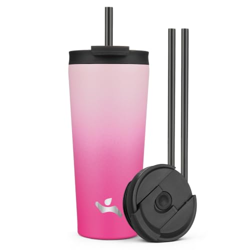 Image of Konokyo 22 oz Insulated Tumbler Water Bottle with Straw Lid, Cherry