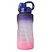 CJSTORE Borraccia 128OZ 64OZ 3.8L 2L con Misurazioni Timeline Uniche Obiettivo Senza BPA Sport Portatile Caraffa da Palestra Borraccia con Cannuccia-Cina,3 8L 128oz,Viola Rosa