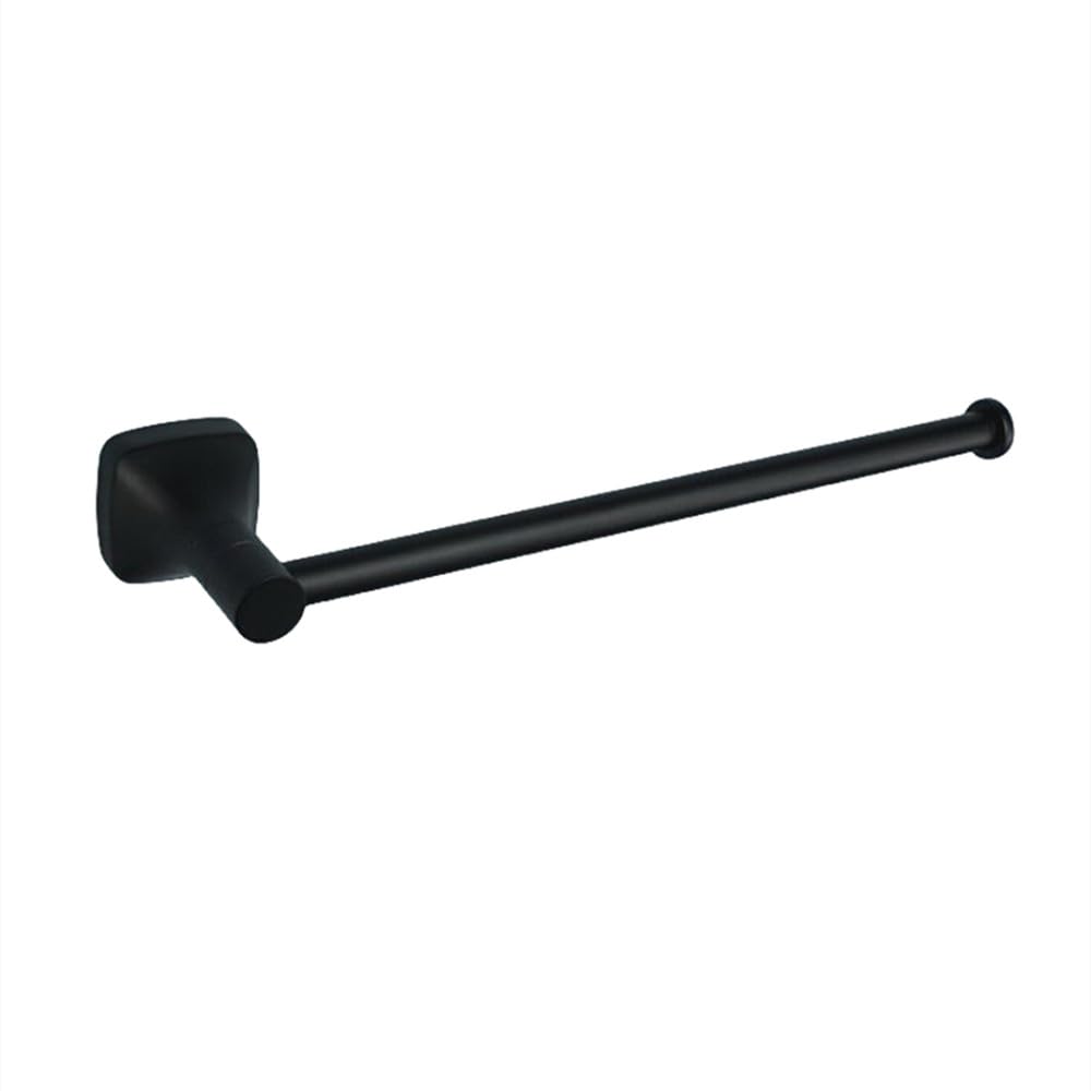Accessoires de salle de bain noir mat comprenant porte-serviettes, patère et porte-rouleau