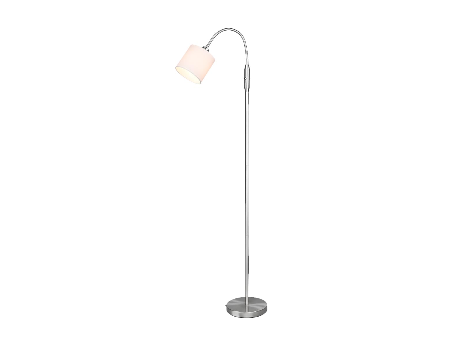 Kleine Stehleuchte 130cm mit Flexarm und Stoffschirm Weiß