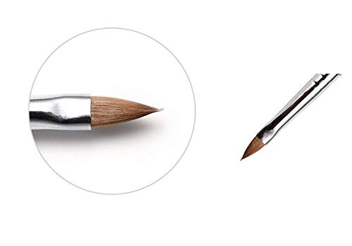 JARGOD 1pcs 100% Kolinsky Sable Acrylic Nails Round Nail Art Brush (size 4)