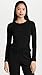 Leset Women's Pointelle Slim Fit Long Sleeve Top, Black, XL