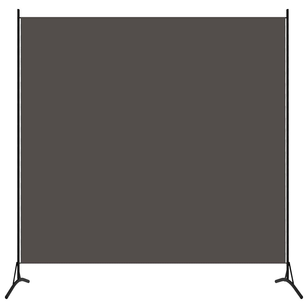 vidaXL 1-Panel Room Divider, 175x180 cm, Polyester Fabric & Iron Frame, Anthracite, Foldable Privacy Screen, Movable Partition Wall, Bedroom & Office Separator, Home Décor