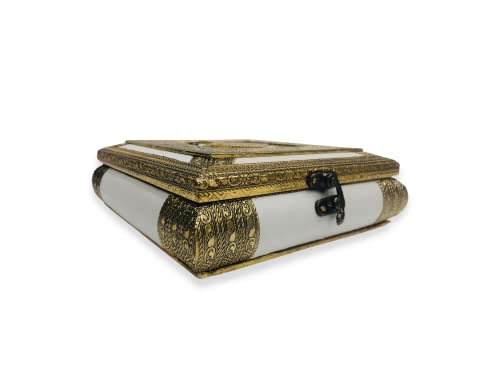 Image of RIOMAX Decorative Empty Dry Fruit Box (4 Section Box) (Rajwadi White)