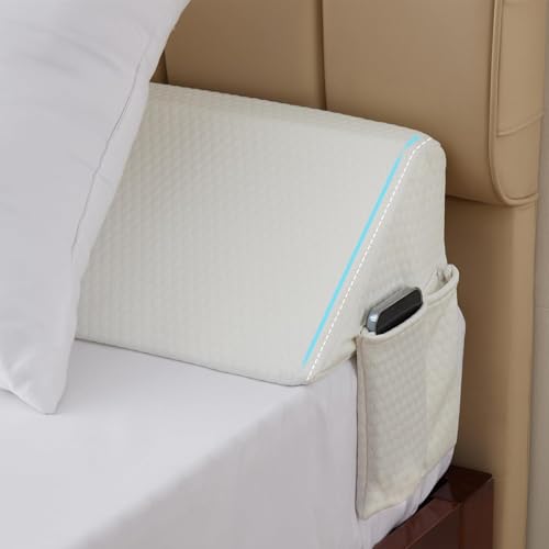 Bedluxe Queen Bed Wedge Pillow for Headboard, Fill The Gap (0-7")