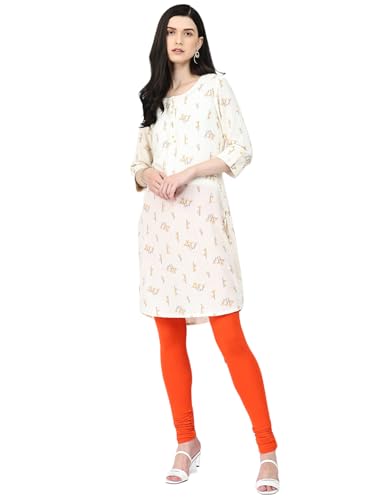 Image of Robinbosky Cotton Churidhar Leggings for Women - Stylish, Stretchable & Flattering Fit for All-Day Comfort