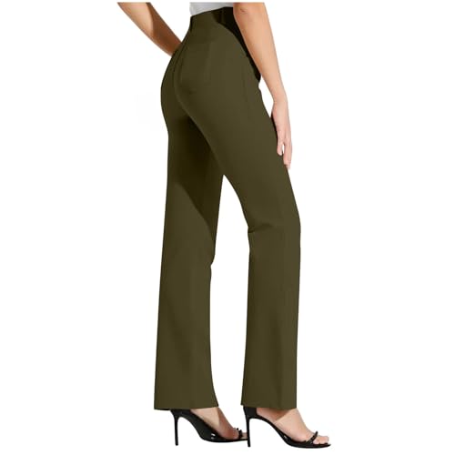 Womens Dress Pants High Waisted Stretchy Work Pants Business Casual Office Trousers Pull On Office Slacks Pockets4