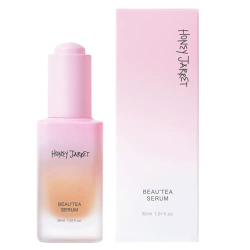Honey Jarret Beau'tea Serum, With Centella Extract, Madecassoside, Panthenol, Facial Serum for Hydrating, Soothing, Brightening, 1.01 fl.oz
