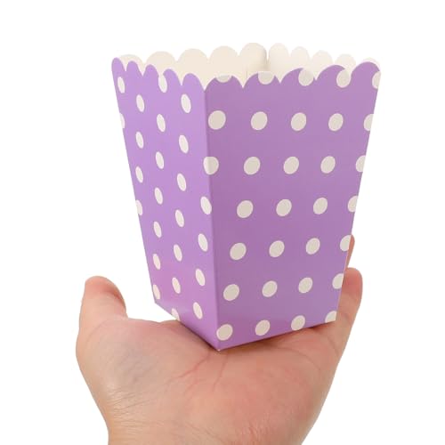 Image of Zerodeko 24pcs Boxes Paper Popcorn Buckets Square Popcorn Boxes Popcorn Containers Paper Snack Boxes Popcorn Boxes Container Popcorn Holder Purple Chicken Popcorn Box European and American, medium
