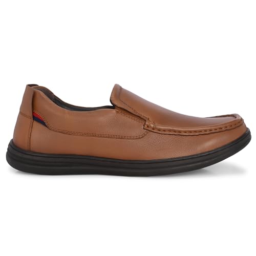 Image of Blue Leather by Centrino Genuine Leather Slip-On Men's Formal Shoe |Stylish with Soft Cushioned Insole |Trendy Non Lace-Up Design |Durable Leather with Anti-Skid Sole | Perfect for Formal Wear (3998)