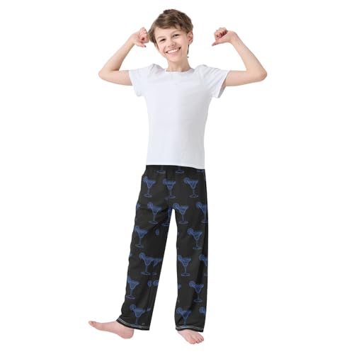 Boys' Pants Margarita Cocktail Lime Slice Black Long Bottoms Jogger Pants Elastic Waist Trousers with Pockets S-XL2